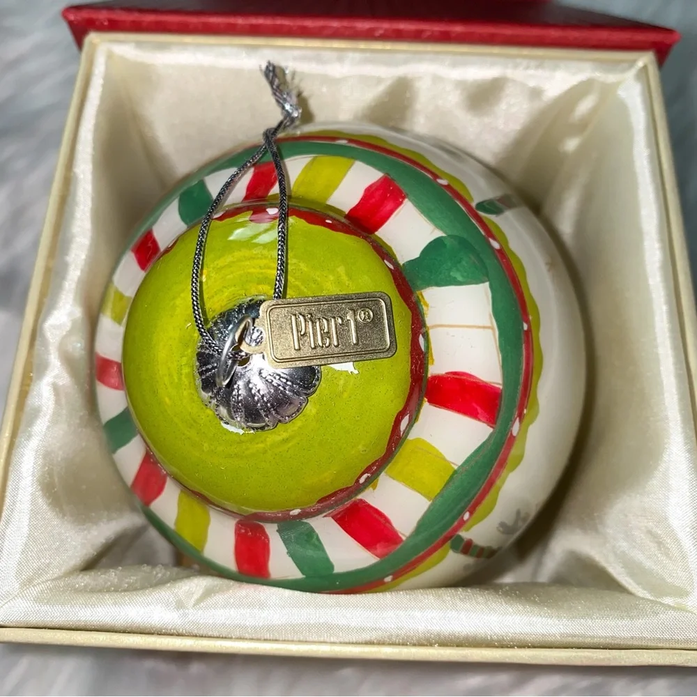 Pier 1 Li Bien Reindeer Carousel Glass Ornament 2017